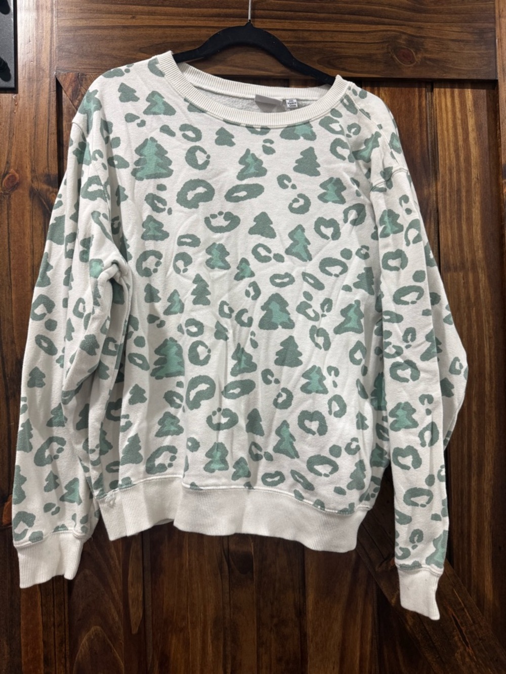 Cream & Sage Patterned Women's Sweater - Casual Pullover